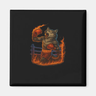 Boxen Lover Wolf Mixed Martial Arts Fighter Werewo Magnet