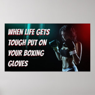 Boxen Mädchen Workout Motivationszitat Poster