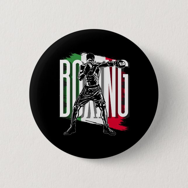 Boxen , Mexikanische Flagge  Button (Vorderseite)