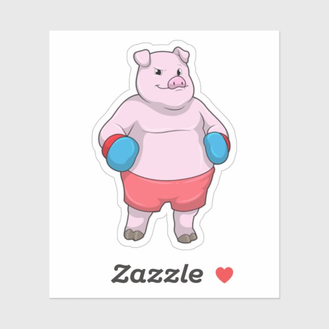 Boxen mit Boxhandschuhen Aufkleber (Blatt)