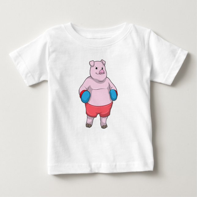 Boxen mit Boxhandschuhen Baby T-shirt (Vorderseite)