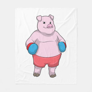 Boxen mit Boxhandschuhen Fleecedecke