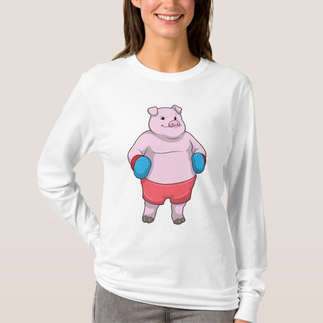 Boxen mit Boxhandschuhen T-Shirt (Vorderseite)