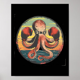 Boxen Octopus Liebhaber Ozean Meer Kreatur Boxer K Poster