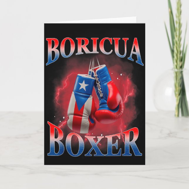 Boxen Puerto Rico Boricua Boxer Puerto-Ricaner  Karte (Vorderseite)