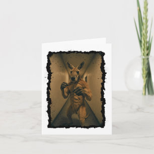 Boxen Retro Kangaroo Stehend im Hallenfuß Karte