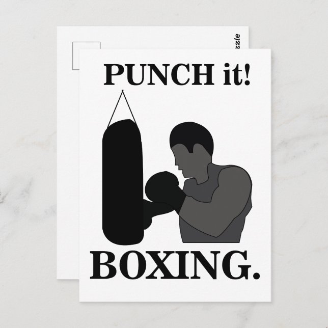 Boxen Sport Punch It Boxing Postkarte (Vorne/Hinten)
