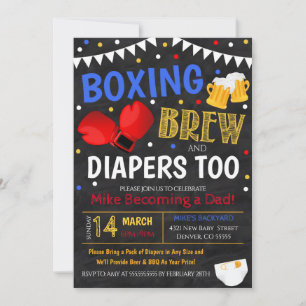 Boxen und Beer Baby Dusche Einladung