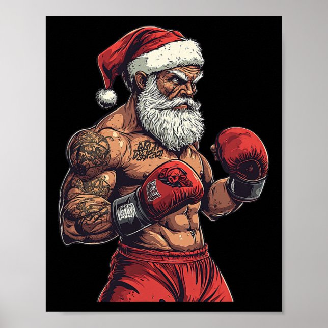 Boxen und Mixed Martial Arts von Santa Claus - Box Poster (Vorne)