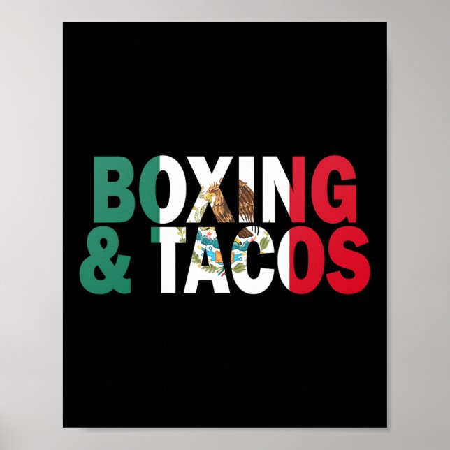 Boxen und Tacos Funny Mexico Poster (Vorne)