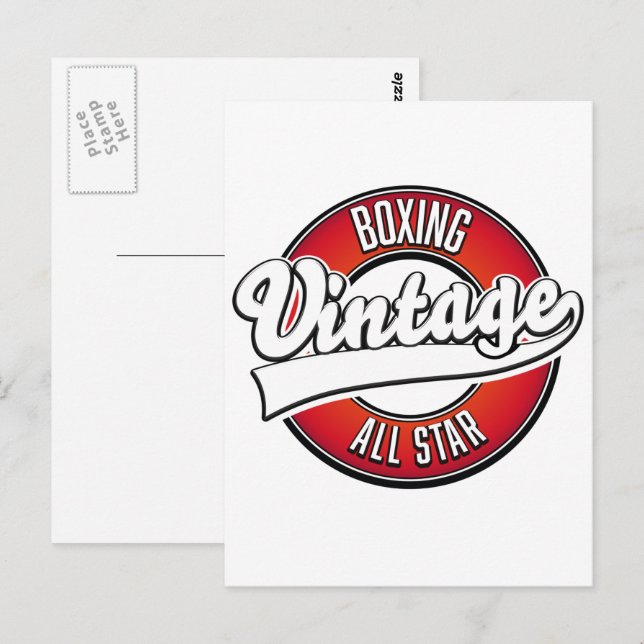 Boxen Vintag Alle Sterne Logo Postkarte (Vorne/Hinten)