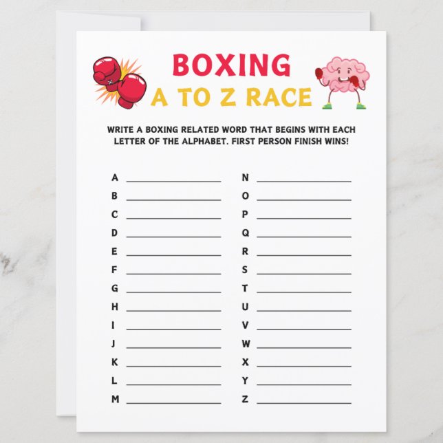 Boxen von A bis Z Rennen (Vorderseite)