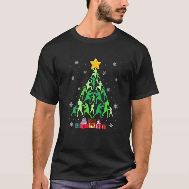 Boxen Weihnachtsbaum Funny Sports Lover Xmas Paja T-Shirt (Vorderseite)