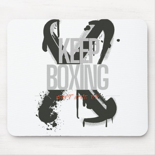 Boxen Weiter Nie Aufgeben Motivationskämpfer-Train Mousepad (Vorne)