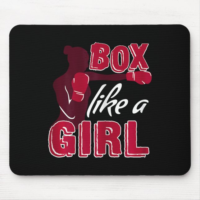 Boxen wie ein Mädchen Damen Lustiges Boxgeschenk f Mousepad (Vorne)