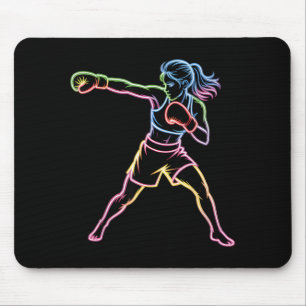 Boxende Frau MMA Thaiboxen Muay Thai Mousepad