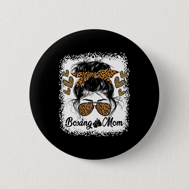 Boxende Mutter Boxen Mma Muay Thai Stylische Sport Button (Vorderseite)