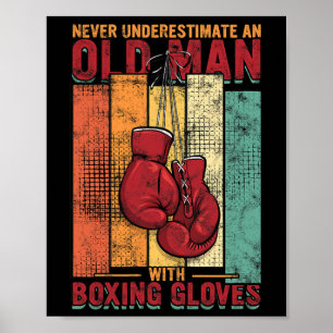 Boxender alter Mann - Vintage Poster
