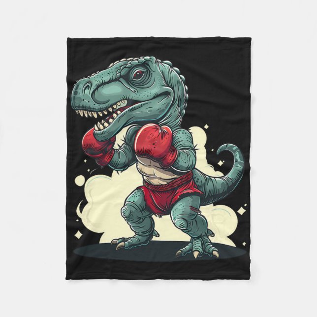Boxender Dinosaur Boxer Dino Kickboxen T-Rex Boxen Fleecedecke (Vorderseite)