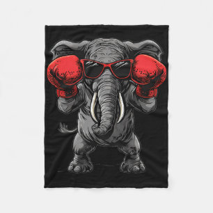 Boxender Elefant mit Boxhandschuhen Kickboxen Lust Fleecedecke