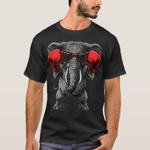Boxender Elefant Mit Boxhandschuhen Kickboxen T-Shirt