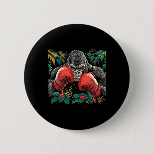 Boxender Gorilla mit Boxhandschuhen Kickboxen Lust Button