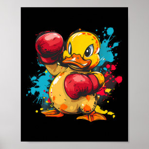 Boxender Gummientchen mit Boxhandschuhen Kickboxen Poster