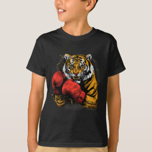 Boxender Tiger mit Boxhandschuhen Kickboxen Lustig T-Shirt