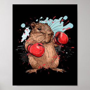 Boxendes Capybyra mit Boxhandschuhen Kickboxen Lus Poster