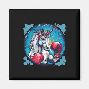 Boxendes Einhorn mit Boxhandschuhen Kickboxen Süß  Magnet