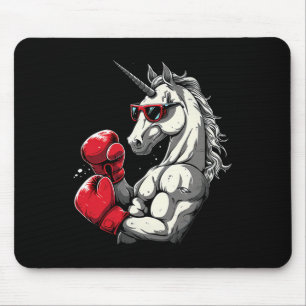 Boxendes Einhorn mit Boxhandschuhen Kickboxen Süß Mousepad