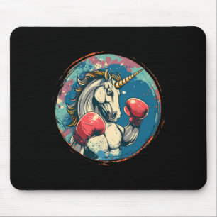 Boxendes Einhorn mit Boxhandschuhen Kickboxen Süß Mousepad