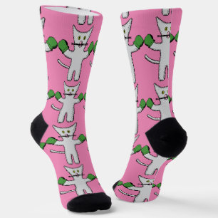 Boxendes Kätzchen mit Handschuhen Thunder_Cove Socken