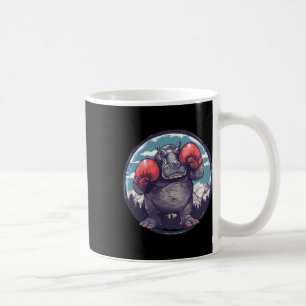 Boxendes Nilpferd mit Boxhandschuhen Kickboxen Lus Kaffeetasse