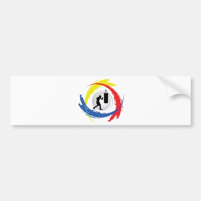 Boxendes Tricolor Emblem Autoaufkleber (Vorne)