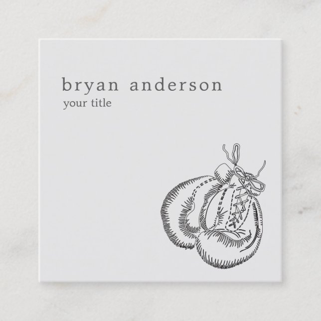 Boxengloves Club Business Card Quadratische Visitenkarte (Vorderseite)