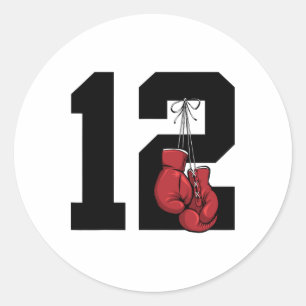 Boxer 12 Jahre Boxen 12. Geburtstag Runder Aufkleber