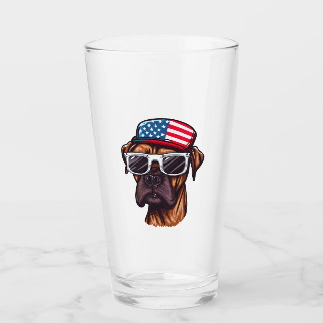 Boxer 4. Juli Party Glas (Vorderseite)