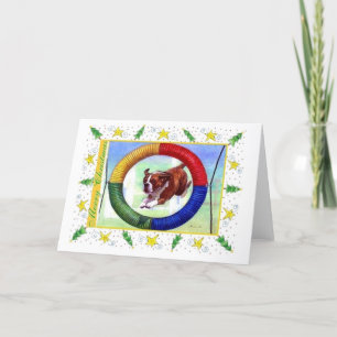 Boxer Agility Dog Blank Christmas Card Feiertagskarte