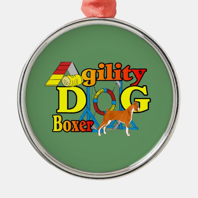 Boxer Agility Ornament Aus Metall (Vorne)