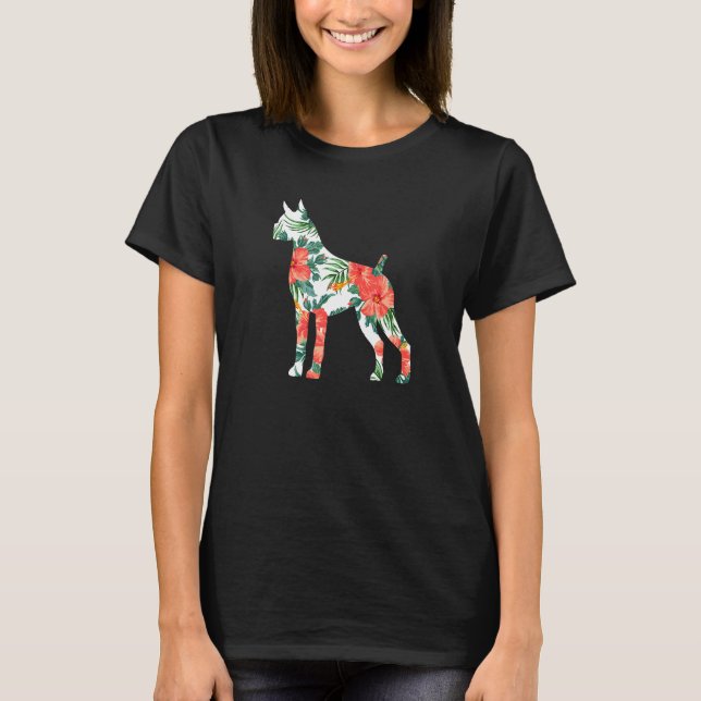 Boxer Aloha Hawaiian Dog T-Shirt (Vorderseite)