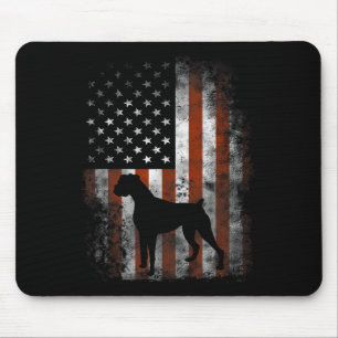 Boxer American Flag Shirt USA 4. Juli Dog Geschenk Mousepad