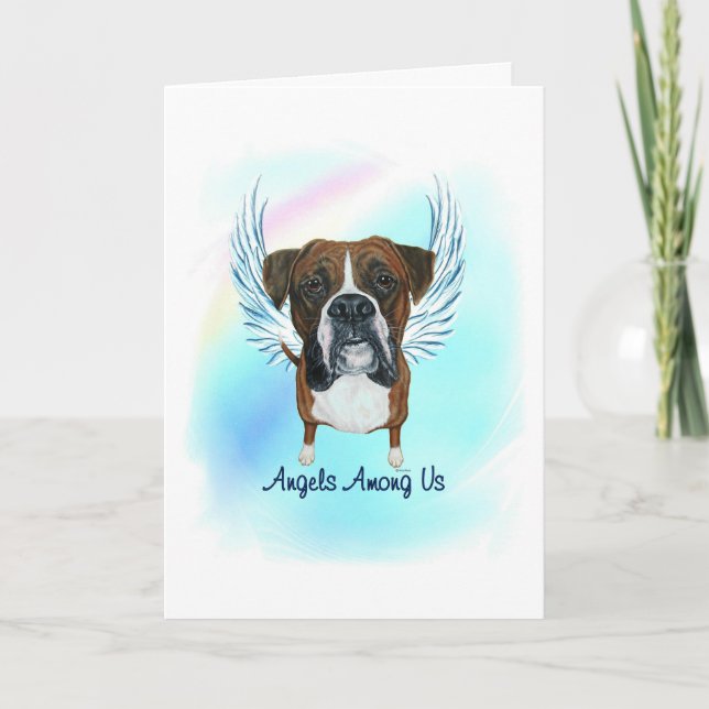 Boxer Angel Dog Pet Loss Sympathie Karte (Vorderseite)