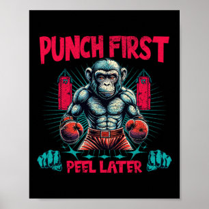 Boxer Ape Punch Erster Boxen-Affe Poster