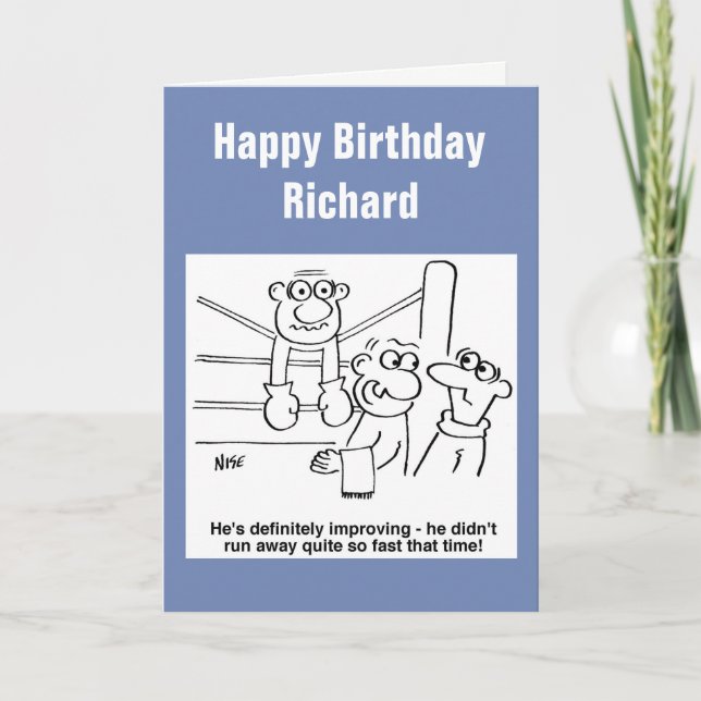 Boxer auf dem Ropes-Cartoon Karte (Vorderseite)