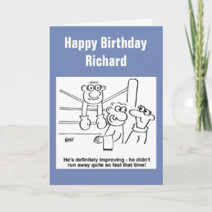 Boxer auf dem Ropes-Cartoon Karte