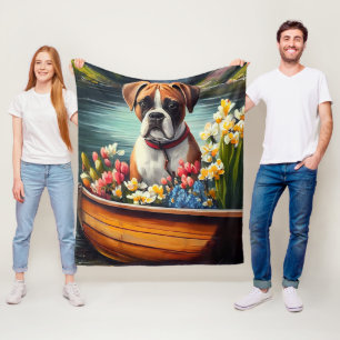 Boxer auf einem Paddle: Ein Landschaftliches Abent Fleecedecke