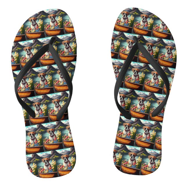 Boxer auf einem Paddle: Ein Landschaftliches Abent Flip Flops (Fußbett)