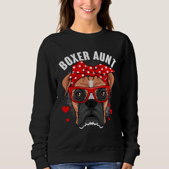 Boxer Aunt Dog  Family Matching Mother s Day Women Sweatshirt (Vorderseite)