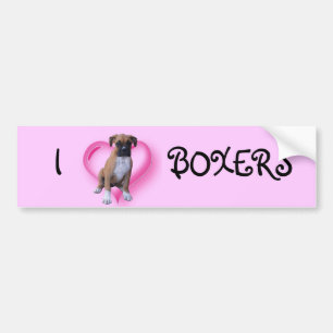 Boxer-Autoaufkleber der Liebe I Autoaufkleber